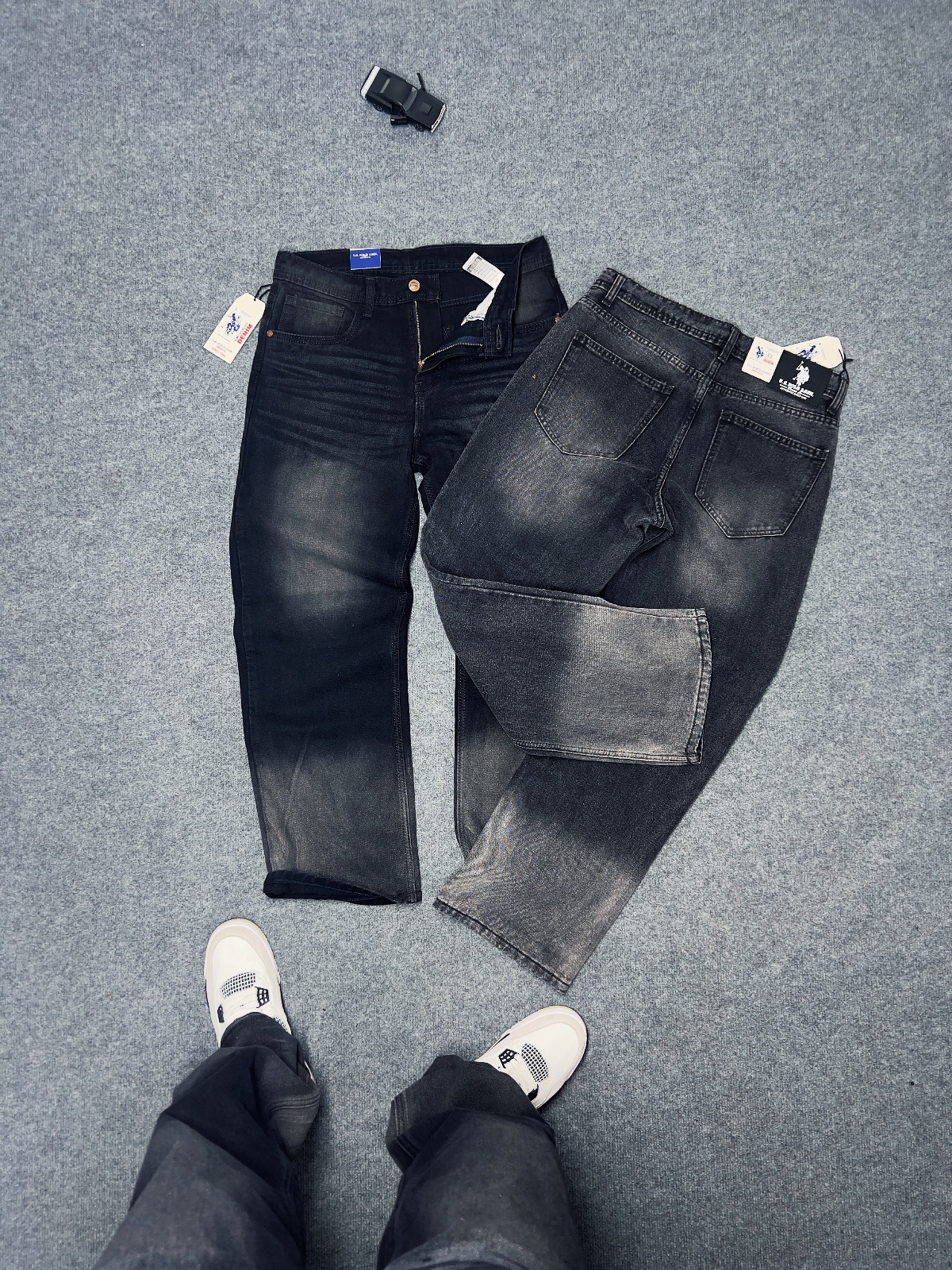 Dark indigo denim fabric